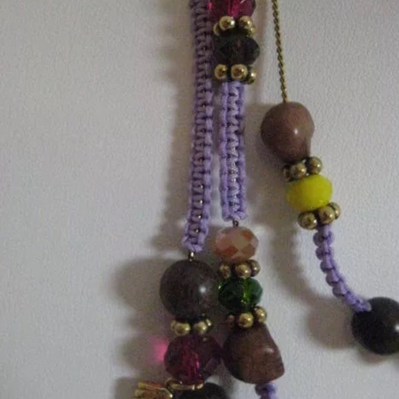 Betsey Johnson Skull Purple Macramé Necklace - Picture 8 of 8